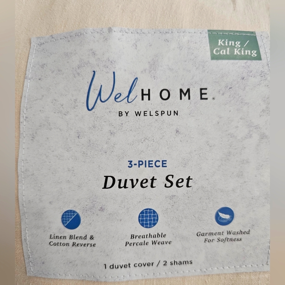 Welhome King/Cal King 3-Piece Duvet Set